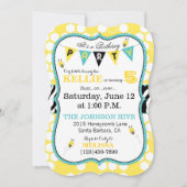 Honingraat Dierenprint Bijen Verjaardag Uitnodigen Kaart (Voorkant)