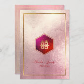 Honingraat Double Happiness Ombre Roos Kaart (Voorkant / Achterkant)