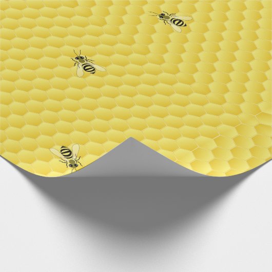 Honingraat Drie Bijen Cadeaupapier (Hoek)