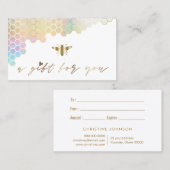 Honingraat en Bee Cadeaubon Visitekaartje (Voorkant / Achterkant)