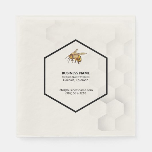 Honingraat en Bee Logo Honey Proeverij servetten (Voorkant)