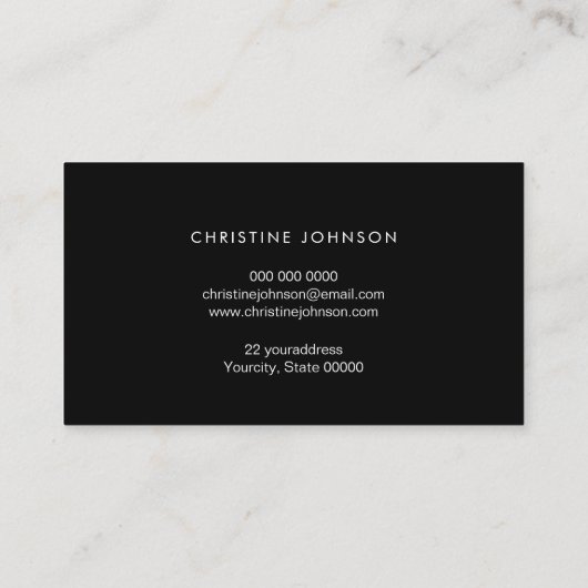 Honingraat en Bee logo op zwart Visitekaartje (Achterkant)