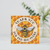 Honingraat en bijen Dank u Sjabloon (Staand voorkant)