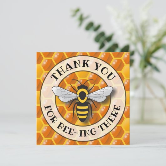 Honingraat en bijen Dank u Sjabloon (Staand voorkant)