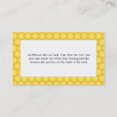 Honingraat en bijen gepersonaliseerd visitekaartje (Achterkant)