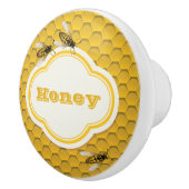 Honingraat en bijen keramische knop (Rechts)