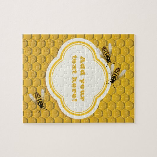 Honingraat en bijen legpuzzel (Horizontaal)