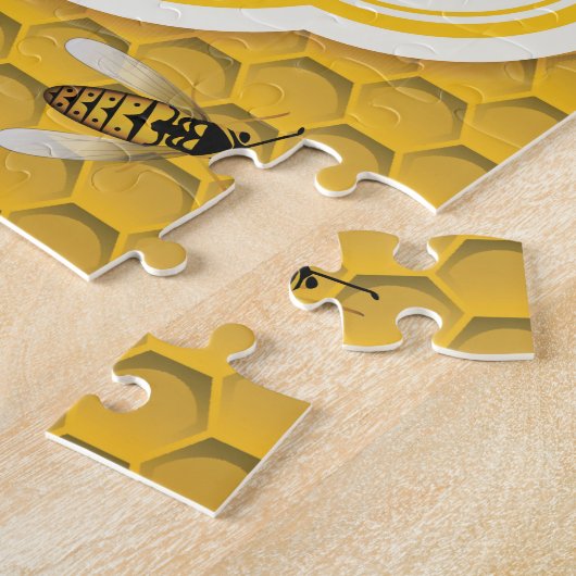 Honingraat en bijen legpuzzel (Zijkant)