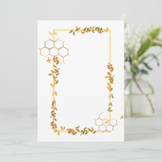 Honingraat en bijen omgevormd papier (Staand voorkant)