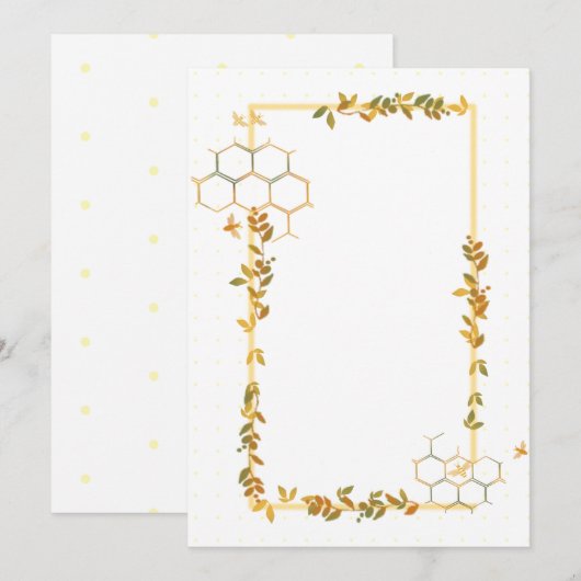 Honingraat en bijen omgevormd papier (Voorkant / Achterkant)