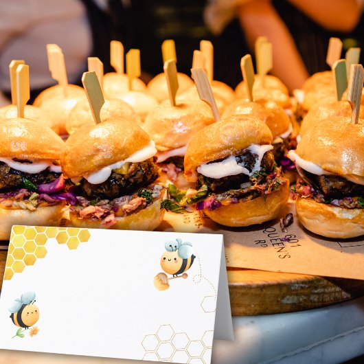 Honingraat en Bijen Voedseletiketten Plaatskaartje