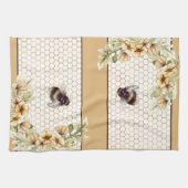 Honingraat en bijenbloem theedoek (Horizontaal)