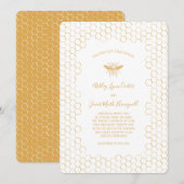 Honingraat en bijenbruiloft kaart (Voorkant / Achterkant)