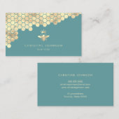 Honingraat en bijenkoningin visitekaartje (Voorkant / Achterkant)