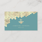 Honingraat en bijenkoningin visitekaartje (Voorkant)