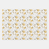 Honingraat en -bloemen met bijen inpakpapier vel (Voorkant 3)