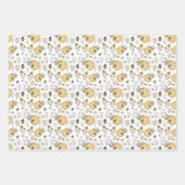 Honingraat en -bloemen met bijen inpakpapier vel (Voorkant 2)