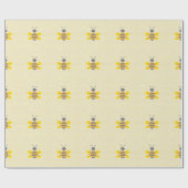 Honingraat en Bumble Bee Geel & Grijs Gift Wrap Cadeaupapier (Vlak)