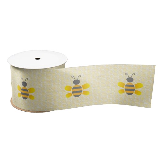 Honingraat en Bumble Bee Yellow Ribbon Satijnen Lint (Spoel)