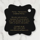 Honingraat en Fancy honingbijen Hals Neck Label Bl (Achterkant)