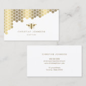 Honingraat en Faux Gold folie bij Visitekaartje (Voorkant / Achterkant)