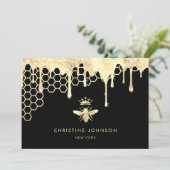 Honingraat en Faux Gold folie Queen Bee Kaart (Staand voorkant)