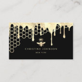 Honingraat en Faux Gold folie Queen Bee Visitekaartje (Voorkant)