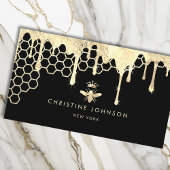 Honingraat en Faux Gold folie Queen Bee Visitekaartje