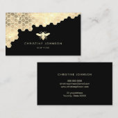 Honingraat en Faux Gold glitter bij Visitekaartje (Voorkant / Achterkant)