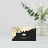 Honingraat en Faux Gold glitter bij Visitekaartje (Staand voorkant)