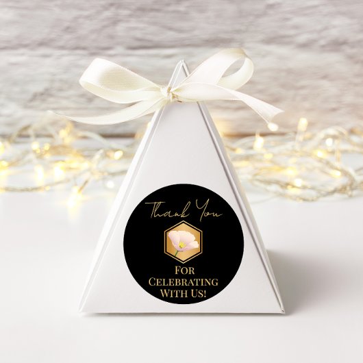 Honingraat en Floral Ronde Sticker