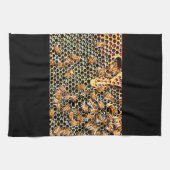 Honingraat en honingbijenhanddoek theedoek (Horizontaal)