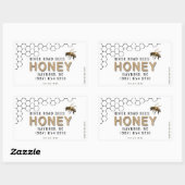 Honingraat en honingetiket van bijen Kraft Rechthoekige Sticker (Vel)