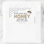 Honingraat en honingetiket van bijen Kraft Rechthoekige Sticker (Tas)