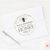 Honingraat en honingetiket voor bijen Wit Ronde Sticker (Envelop)