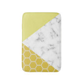 Honingraat en marmer, effect: Mustard Yellow Bath Badmat (Voorkant Verticaal)