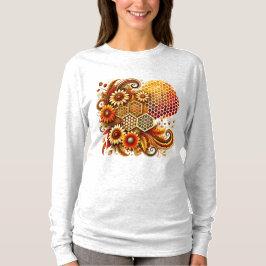 Honingraat en Zonnebloem Lange Mouw Shirt