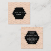 Honingraat Faux Gold folie Bijenstal Vierkante Visitekaartje (Voorkant / Achterkant)