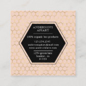 Honingraat Faux Gold folie Bijenstal Vierkante Visitekaartje (Achterkant)