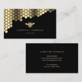 Honingraat faux gouden folie bij visitekaartje (Voorkant / Achterkant)