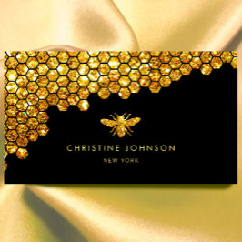 honingraat faux goudglitter visitekaartje