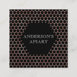 Honingraat Faux roos Gouden folie Bijenstal Vierkante Visitekaartje