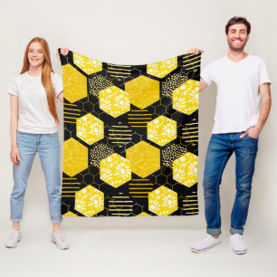 Honingraat! Fleece Blanket Deken