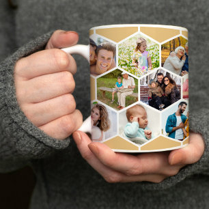 Honingraat Fotocollage 17 Afbeeldingen Koffiemok