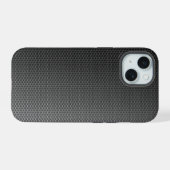Honingraat Geborsteld Metalen Rooster iPhone 15 Case (Achterkant horizontaal)