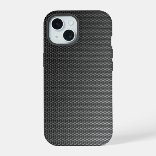 Honingraat Geborsteld Metalen Rooster iPhone 15 Case (Achterkant)