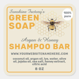 Honingraat Gele Shampoo Bar Etiket