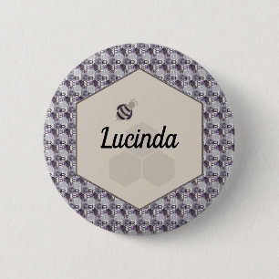Honingraat Gestreepte Honingraat Chevron Geperso Ronde Button 5,7 Cm