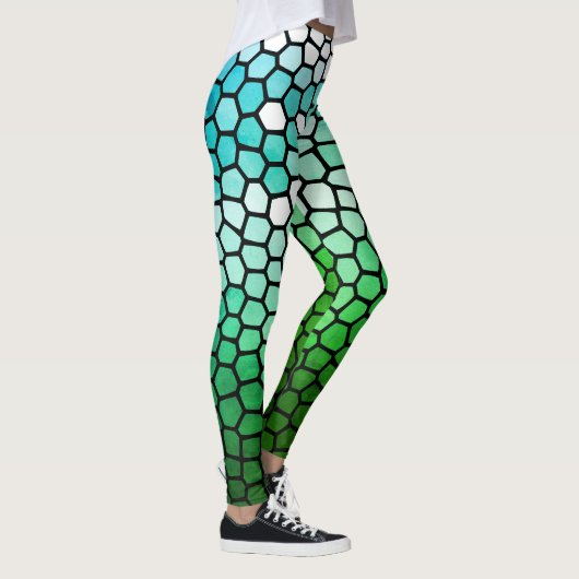 Honingraat groen en wit leggings (Rechts)