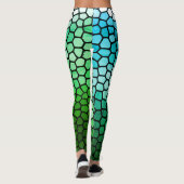 Honingraat groen en wit leggings (Achterkant)